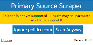 Unsupported Site Message
